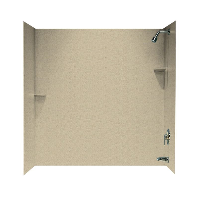 SS-60-3-122 30-in D x 60-in W x 60-in H Solid Surface Bathtub Wall Kit in Prairie
