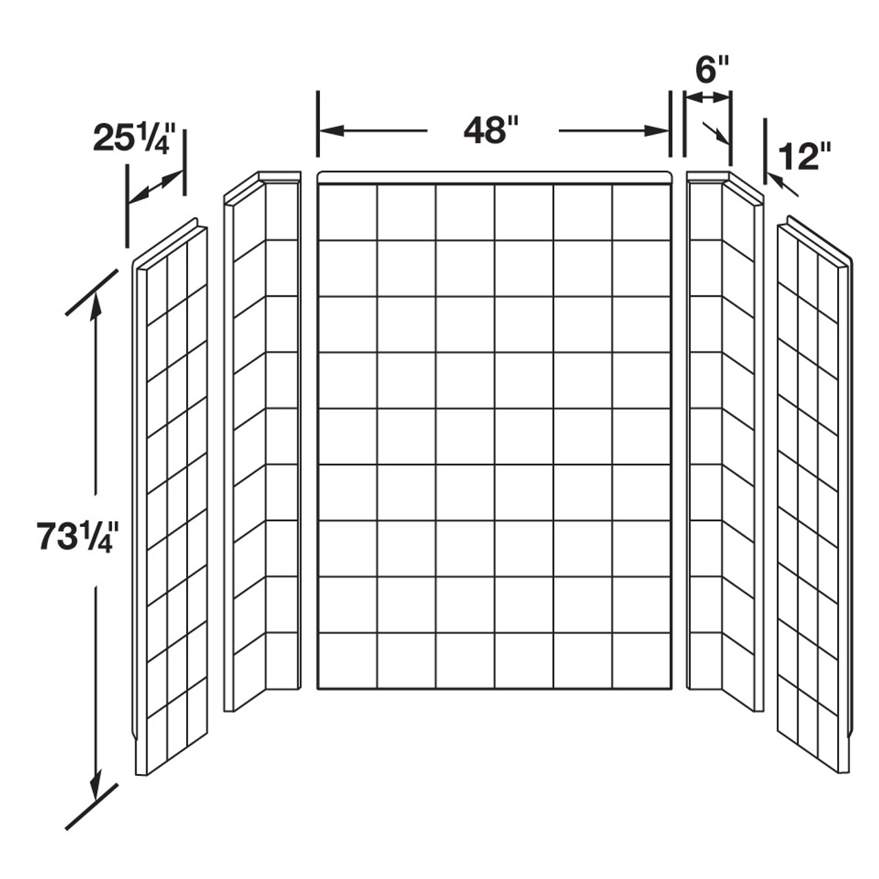 760T-34WHT Durawall Tile Shower Wall 760T-34WHT Durawall Tile Shower Wall