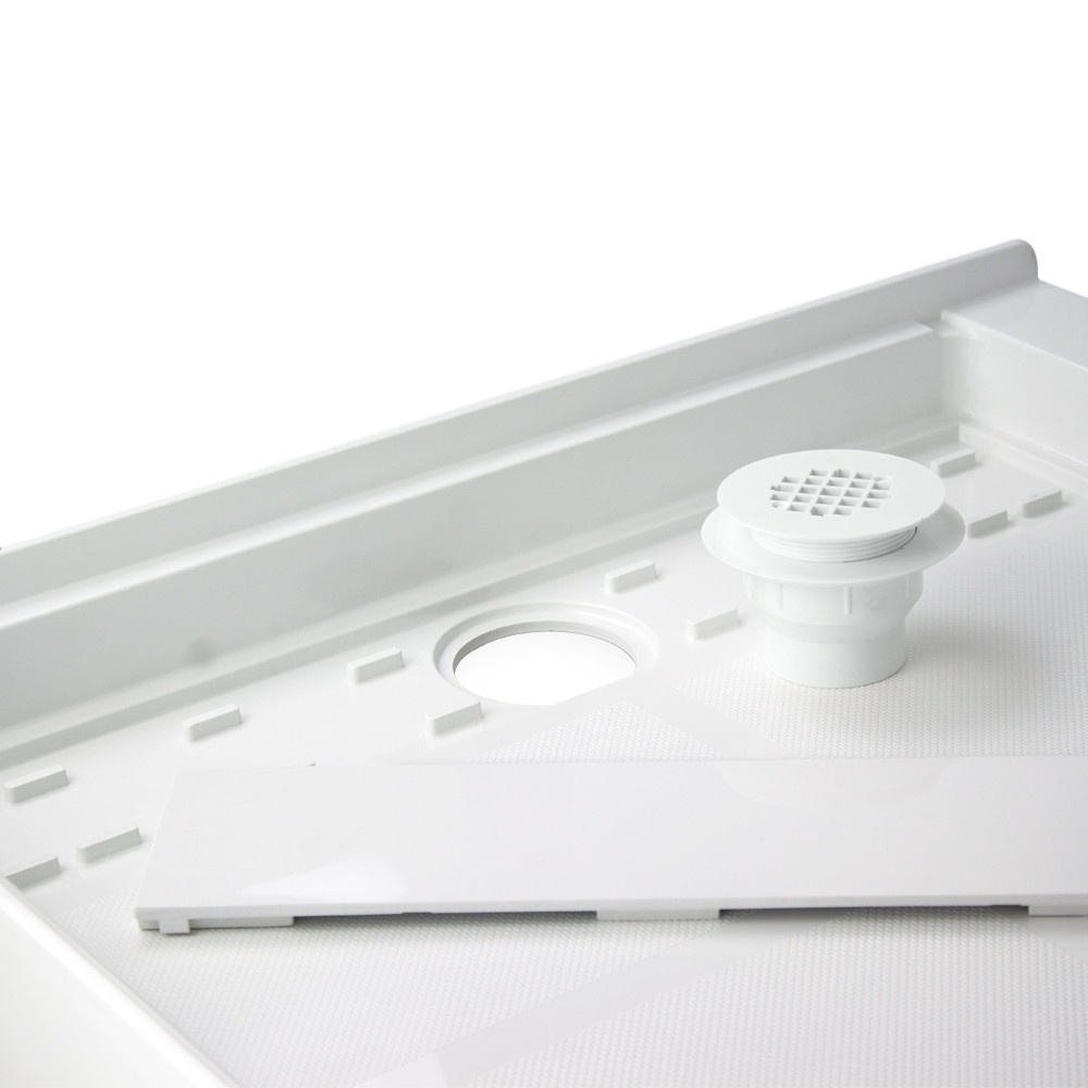 Linear FL6032R-32 48-in x 32-in Rectangular Alcove Shower Base with Left Hand Drain in Cameo