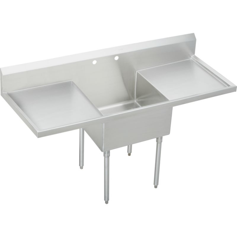 Elkay SS8124LR2 Commercial Scullery Sink with 2 Faucet Holes in Buffed Satin