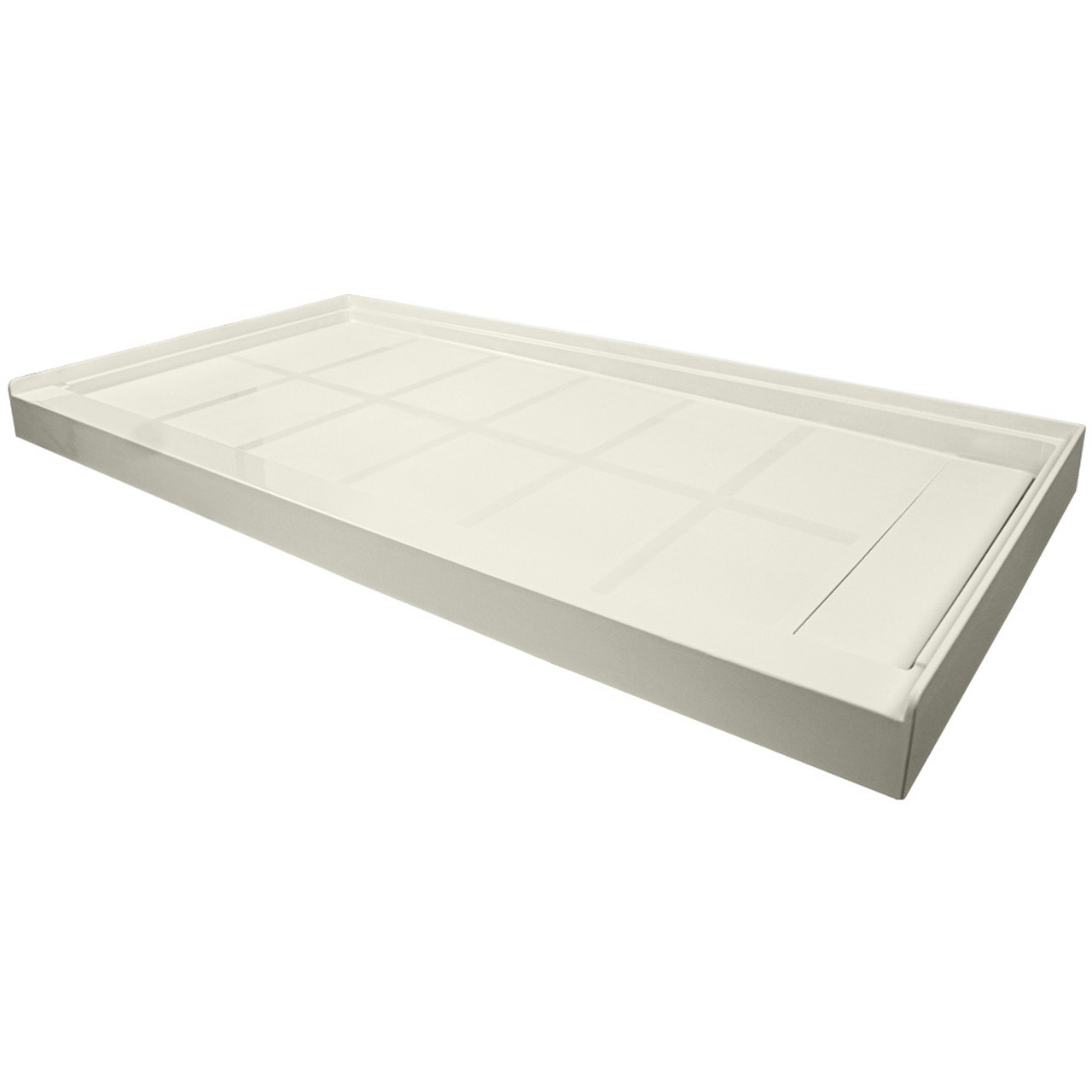Transolid Linear FL6034R-32 60-in x 34-in Rectangular Alcove Shower Base with Right Hand Drain in Cameo