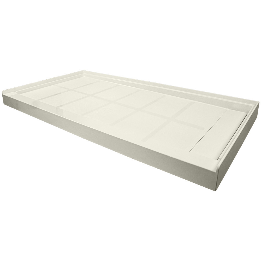 Linear FL6034R-32 60-in x 34-in Rectangular Alcove Shower Base with Right Hand Drain in Cameo