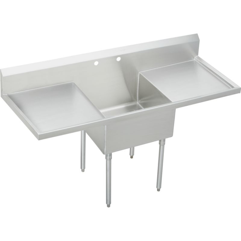 Elkay SS8130LROF2 Commercial Scullery Sink with 2 Faucet Holes in Buffed Satin