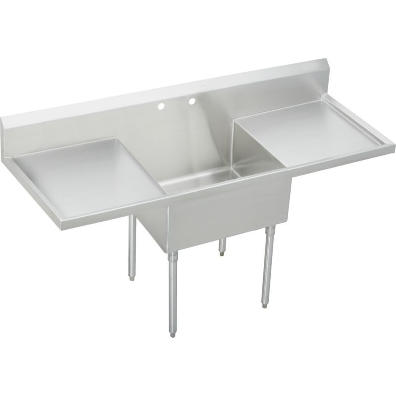 Elkay SS8136LROF2 Commercial Scullery Sink with 2 Faucet Holes in Buffed Satin