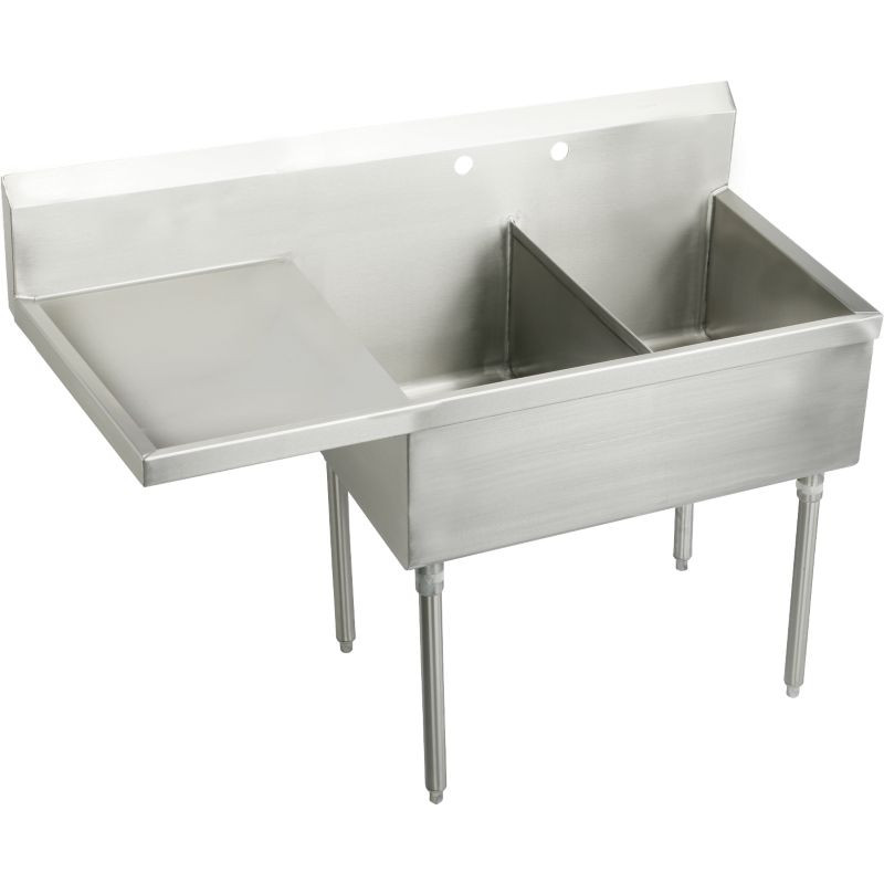 Elkay SS8230LOF4 Commercial Scullery Sink with 4 Faucet Holes in Buffed Satin
