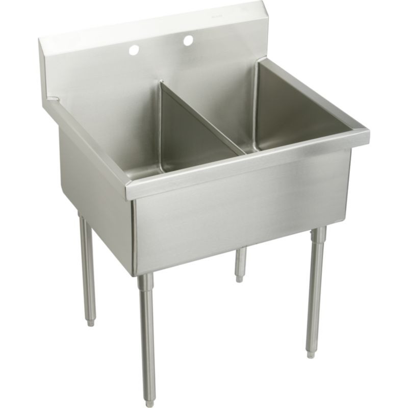 Elkay SS8236OF4 Commercial Scullery Sink with 4 Faucet Holes in Buffed Satin