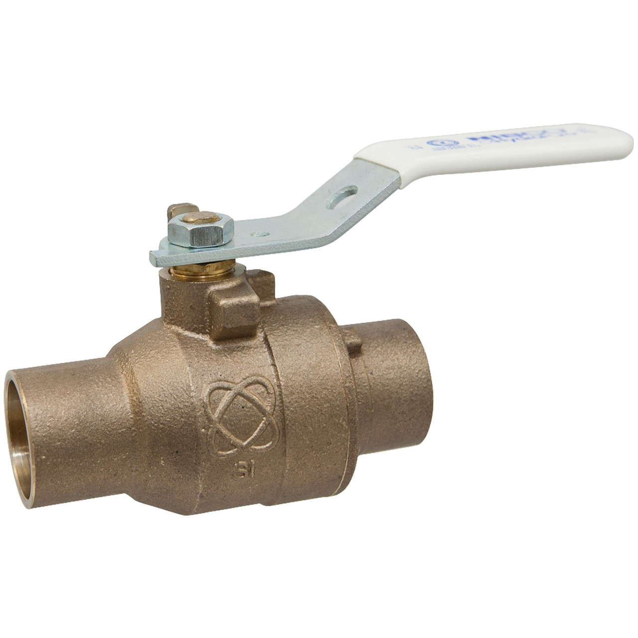 NJ830X5 S-585-80-LF 3/8 SOLDER FULL PORT BV, Two-Piece Bronze Ball Valve - Lead-free