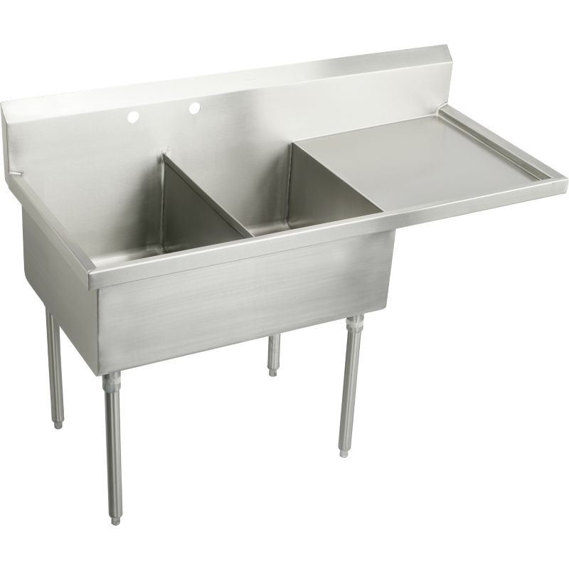 Elkay SS8236ROF4 Commercial Scullery Sink with 4 Faucet Holes in Buffed Satin
