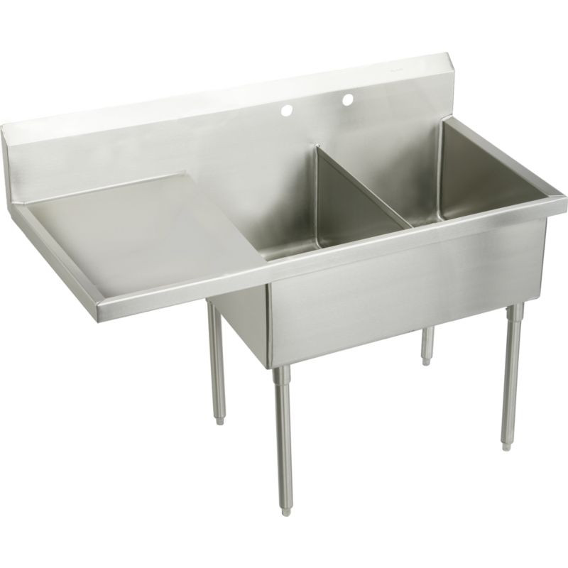 Elkay SS8260LOF4 Commercial Scullery Sink with 4 Faucet Holes in Buffed Satin