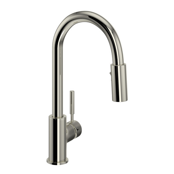 R7519PN Lux Side Handle Bar and Food Prep Stainless Steel Pulldown Faucet with Lever Handle, Polished Nickel