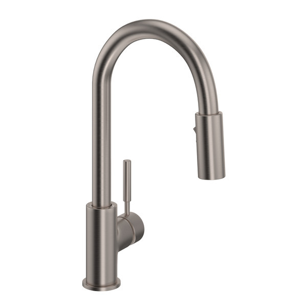 R7519STN Lux Side Handle Bar and Food Prep Stainless Steel Pulldown Faucet with Lever Handle, Satin Nickel