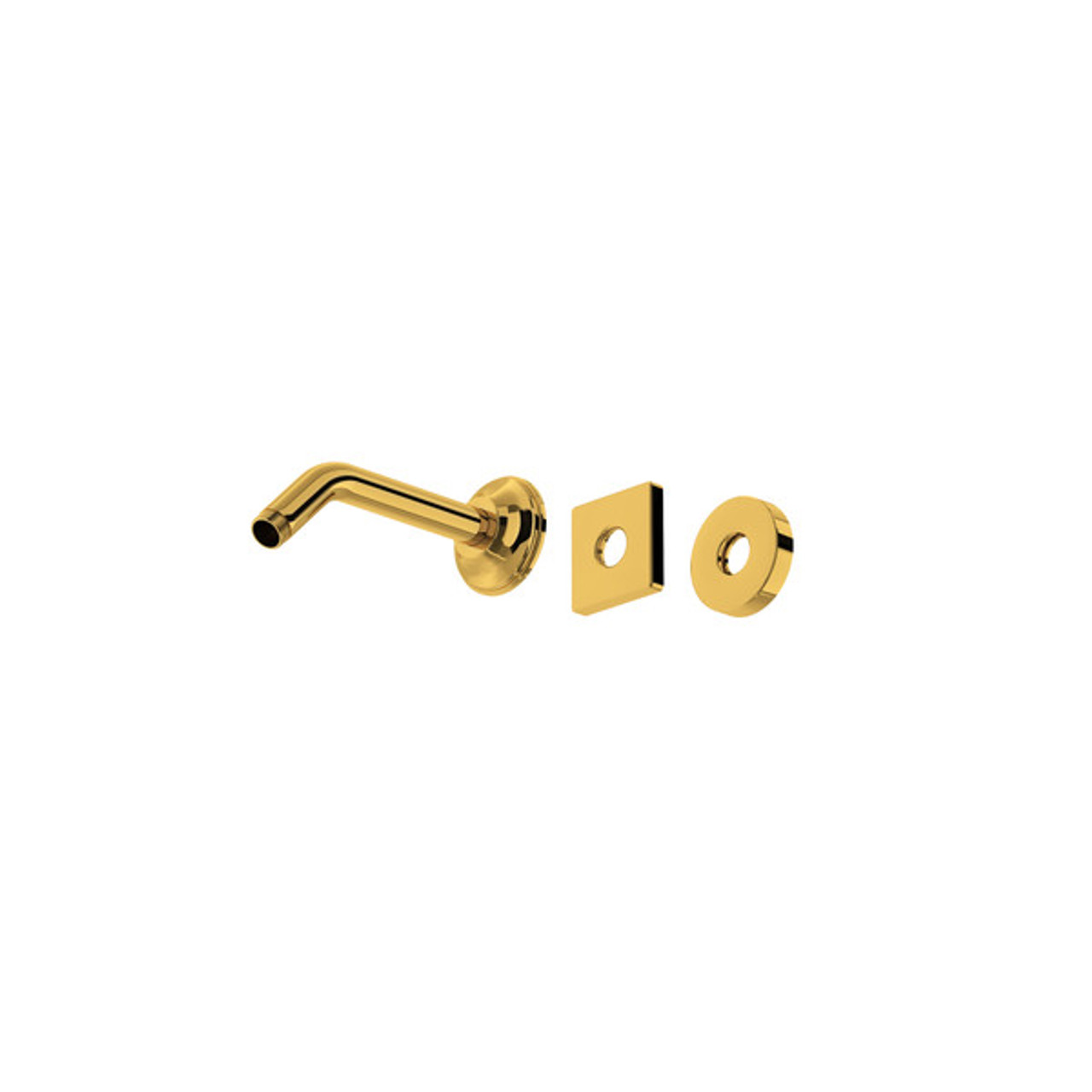 Rohl 1440/6ULB 7-in Reach Wall Mount Shower Arm, Unlacquered Brass