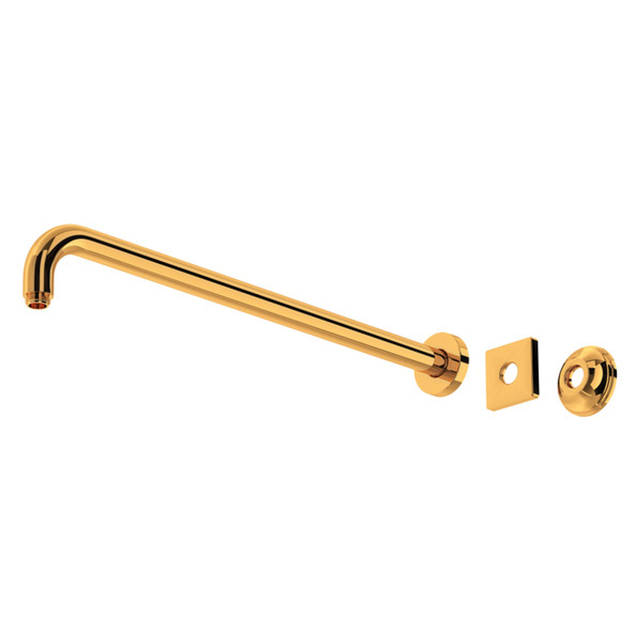 Rohl 200127SAIB 20-in Reach Wall Mount Shower Arm, Italian Brass