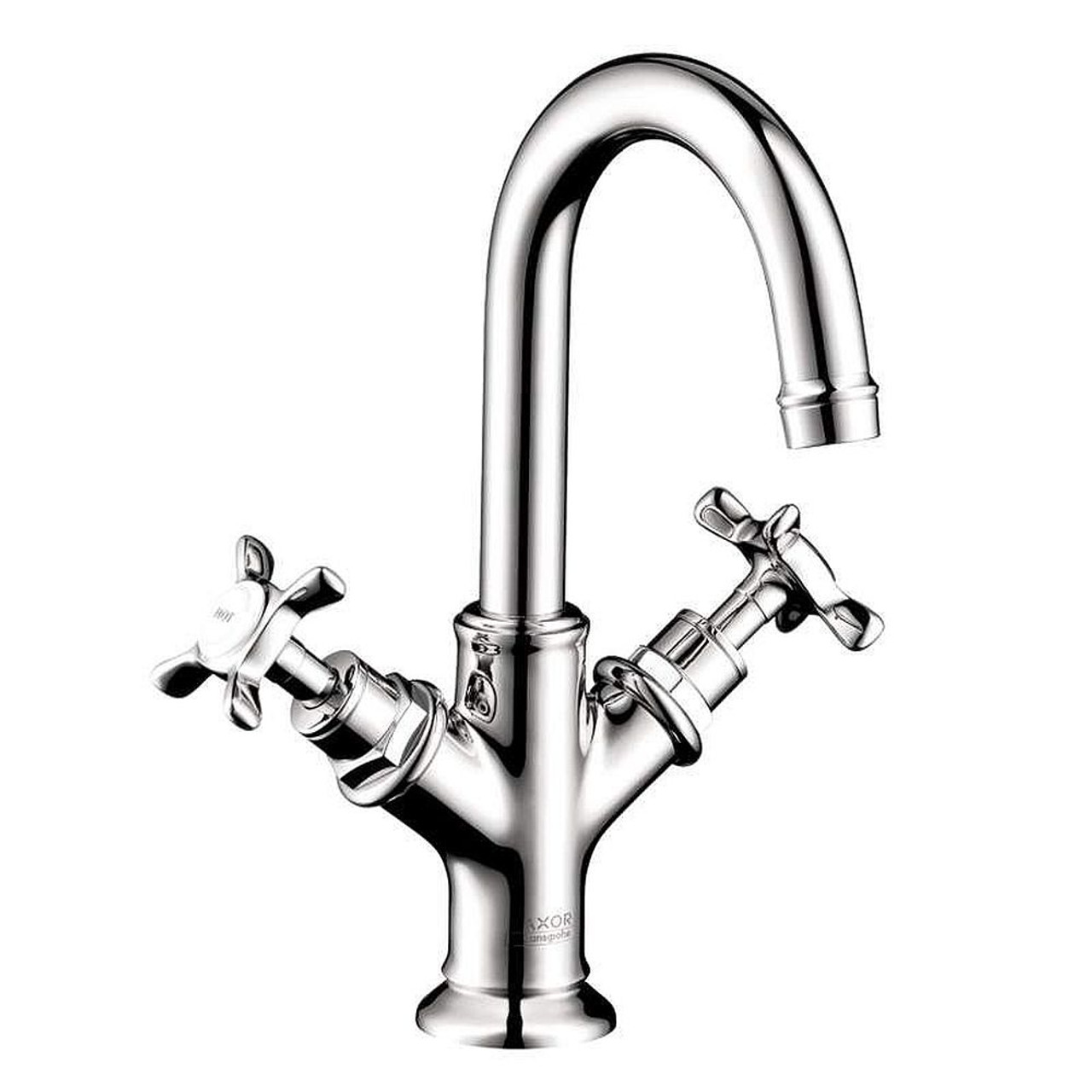 Bathroom Faucet Single Hole Faucet with Cross Handles in Chrome