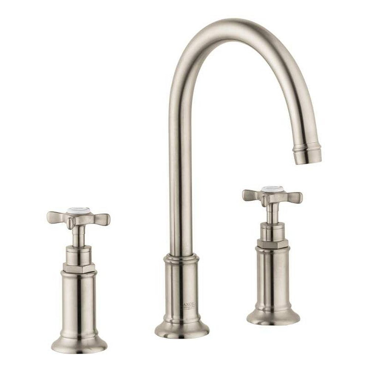 Bathroom Faucet Widespread Faucet with Cross Handles in Brushed Nickel