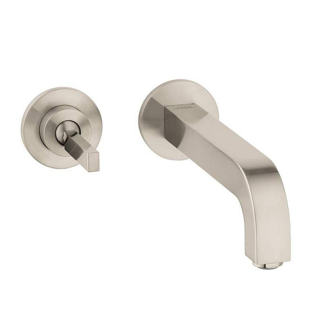 Wall Mounted Bathroom Faucet with EcoSmart and QuickClean Technologies - Less Valve in Brushed Nickel
