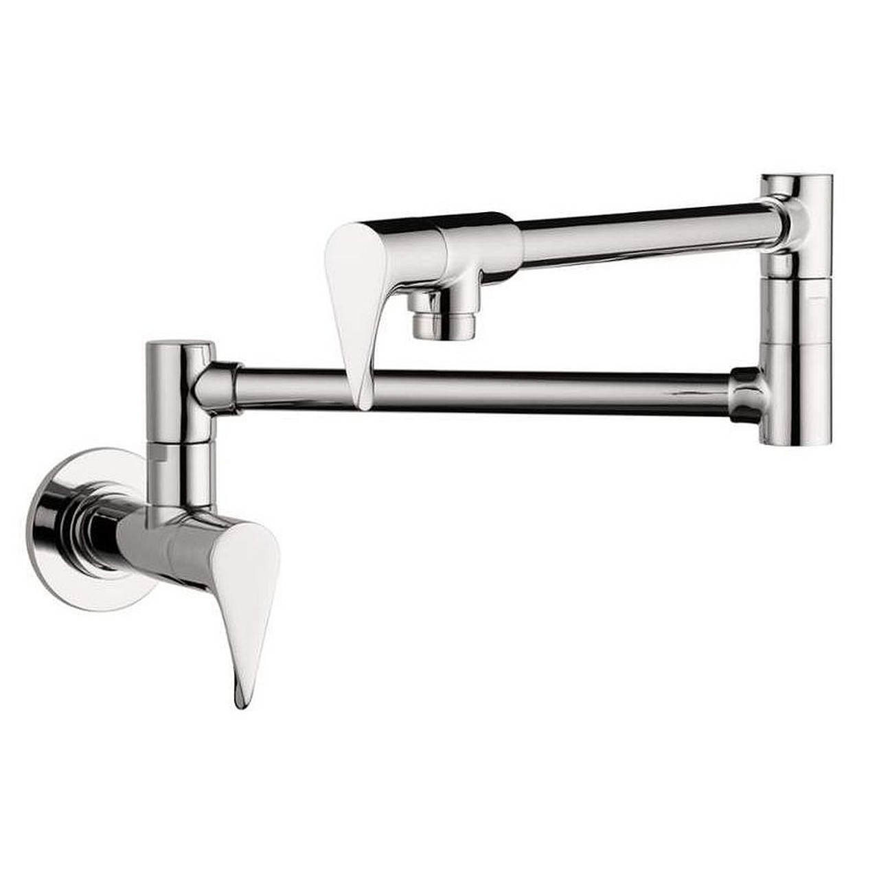 Wall Mounted Double-Jointed Pot Filler in Chrome