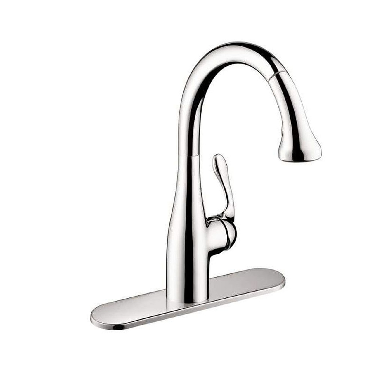 Hansgrohe 04066000 Allegro E Pull-Down Kitchen Faucet Gourmet with High-Arc Spout, Magnetic Docking and Locking Spray Diverter in Chrome Hansgrohe 04066000 Allegro E Pull-Down Kitchen Faucet Gourmet with High-Arc Spout, Magnetic Docking and Locking Spray Diverter in Chrome