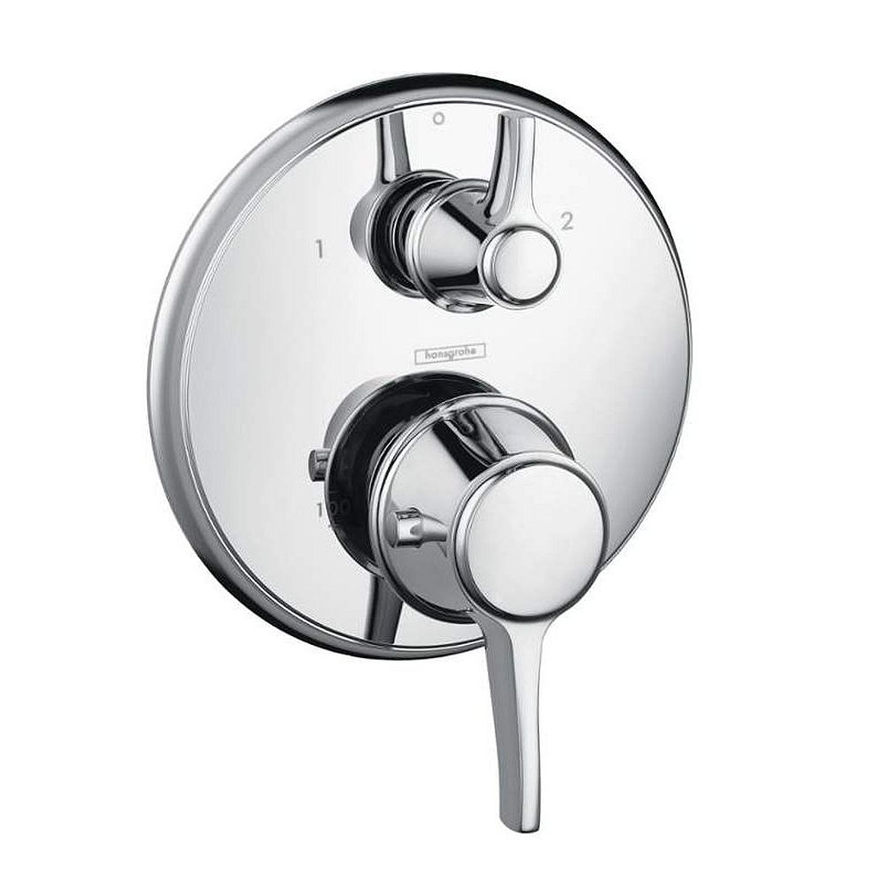 Hansgrohe 15753001 C Thermostatic Valve Trim with Integrated Diverter and Volume Controls - Less Valve in Chrome