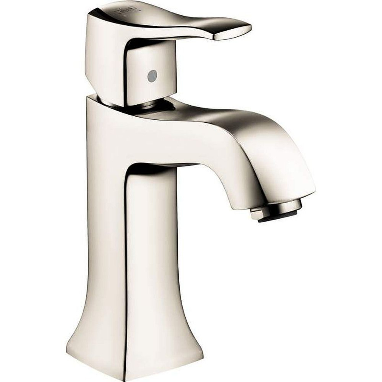 Bathroom Faucet Single Hole Faucet with Lever Handle - Less Metal Pop-Up Drain Assembly in Polished Nickel