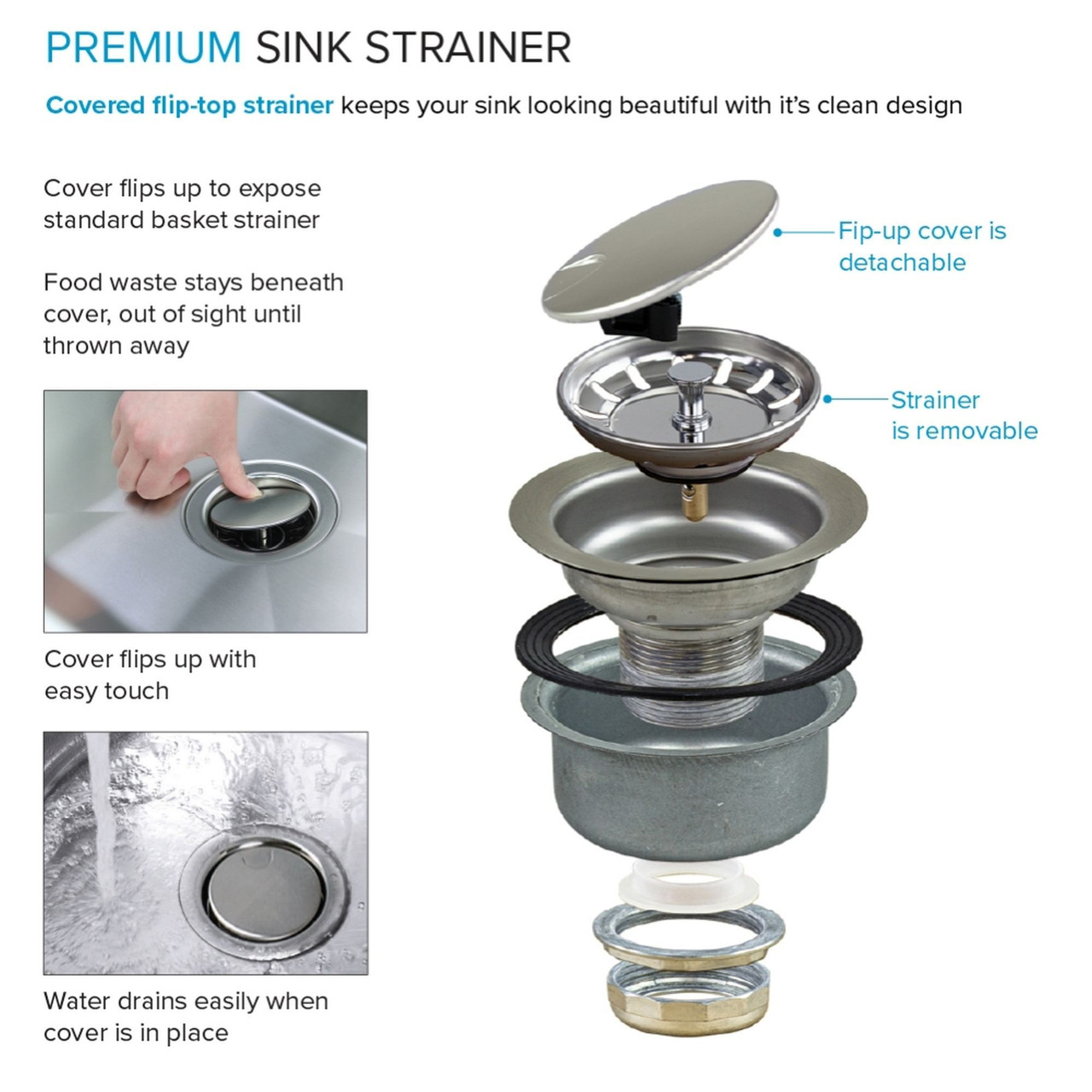 Transolid LSA3-252212-BS 25-in x 22-in x 12-in Stainless Steel Dual-Mount Laundry/Utility Sink Kit with Faucet and Accessories
