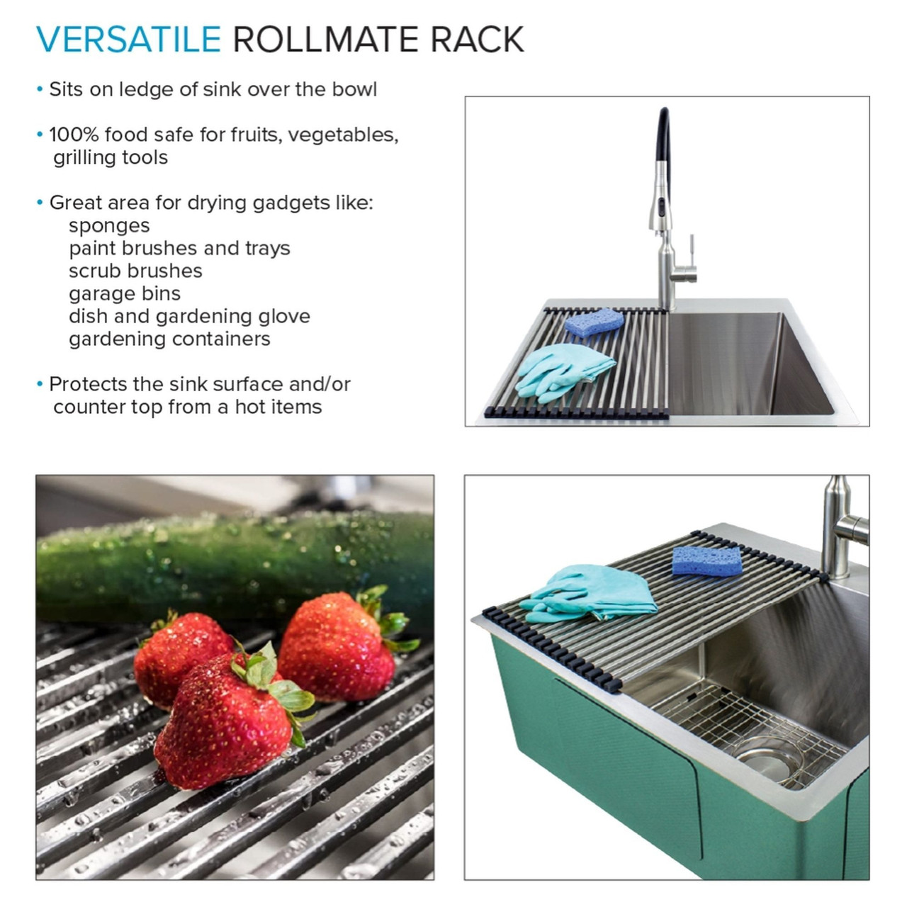 LSA3-252212-BS 25-in x 22-in x 12-in Stainless Steel Dual-Mount Laundry/Utility Sink Kit with Faucet and Accessories