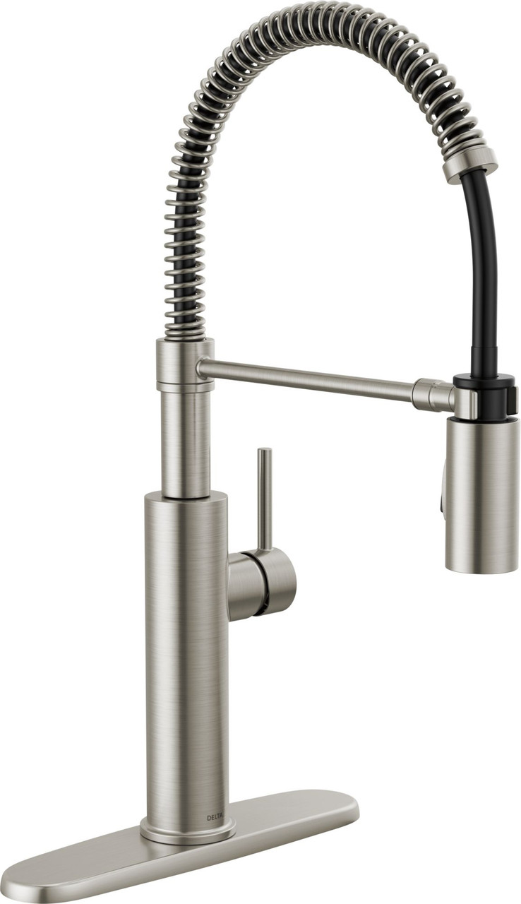 Delta 18803-SP-DST Antoni Single Handle Pull Down Spring Kitchen Faucet, Spotshield Stainless