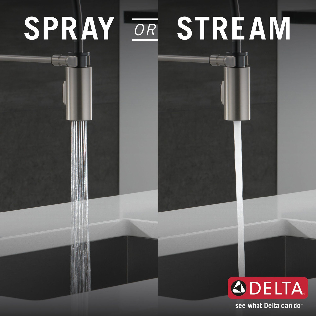 Delta 18803-SP-DST Antoni Single Handle Pull Down Spring Kitchen Faucet, Spotshield Stainless