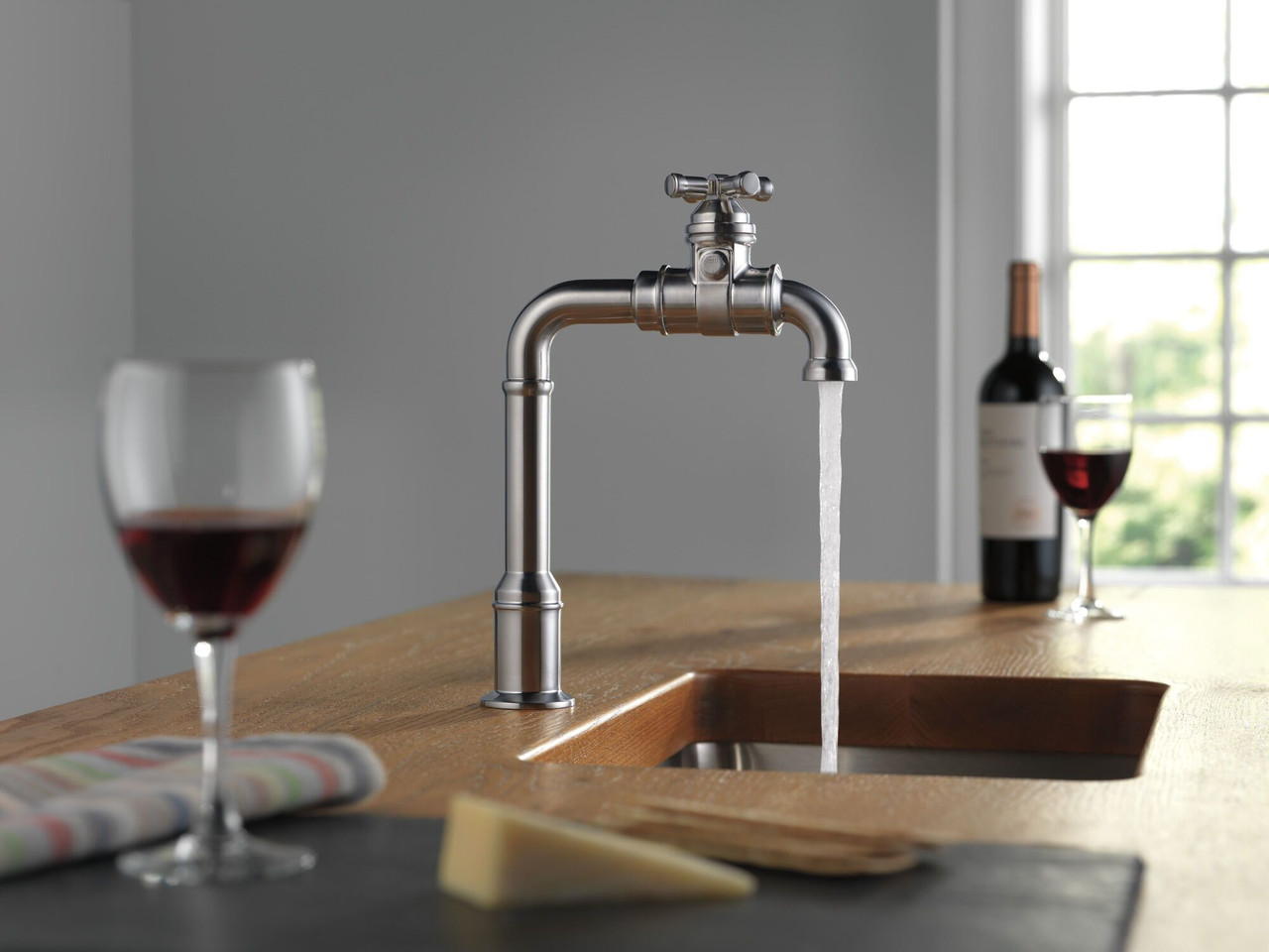 Delta 1990LFC-AR Broderick True Bar Kitchen Faucet, Arctic Stainless
