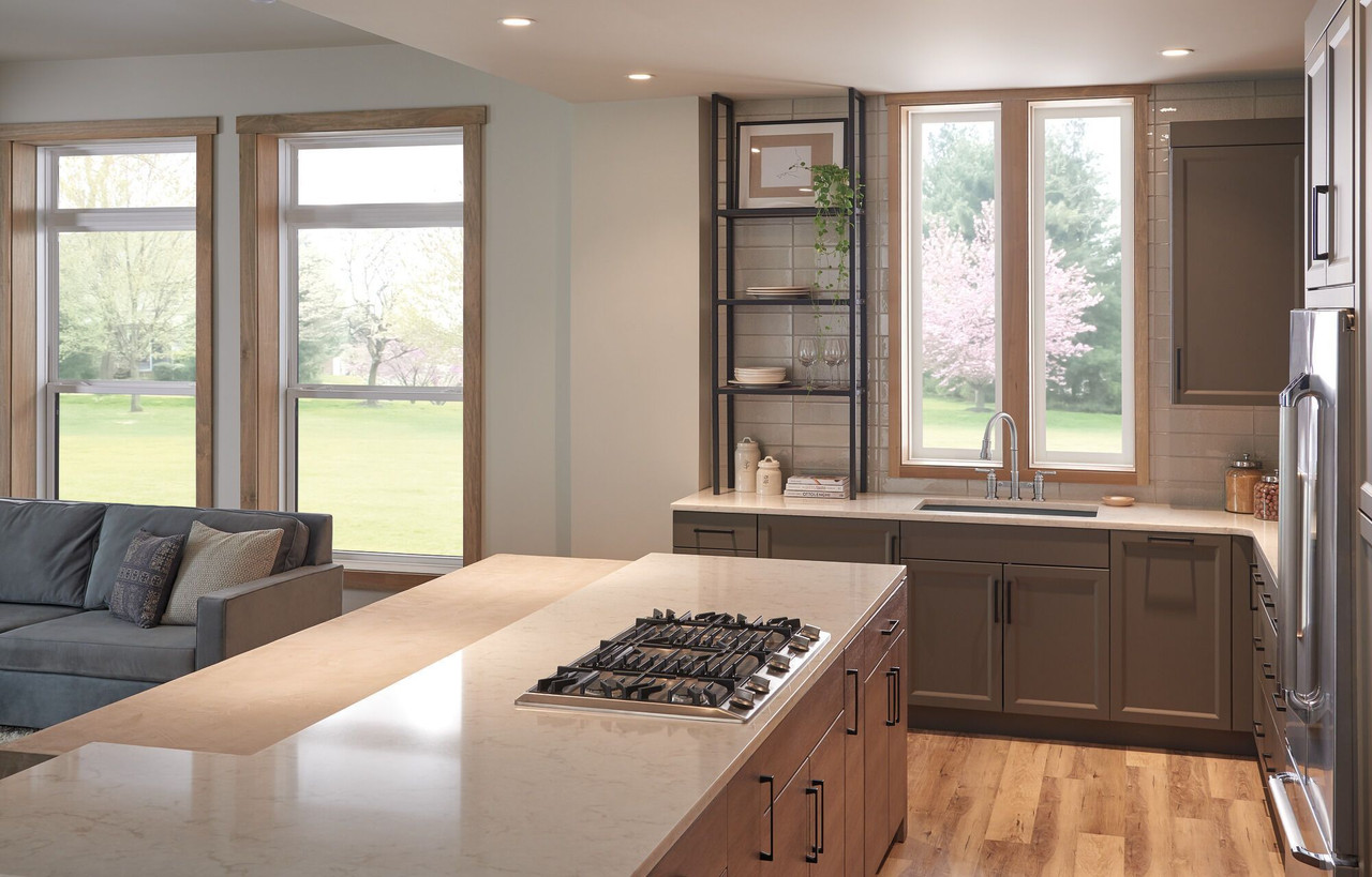 2390L-AR-DST Broderick Two Handle Pull Down Bridge Kitchen Faucet, Arctic Stainless