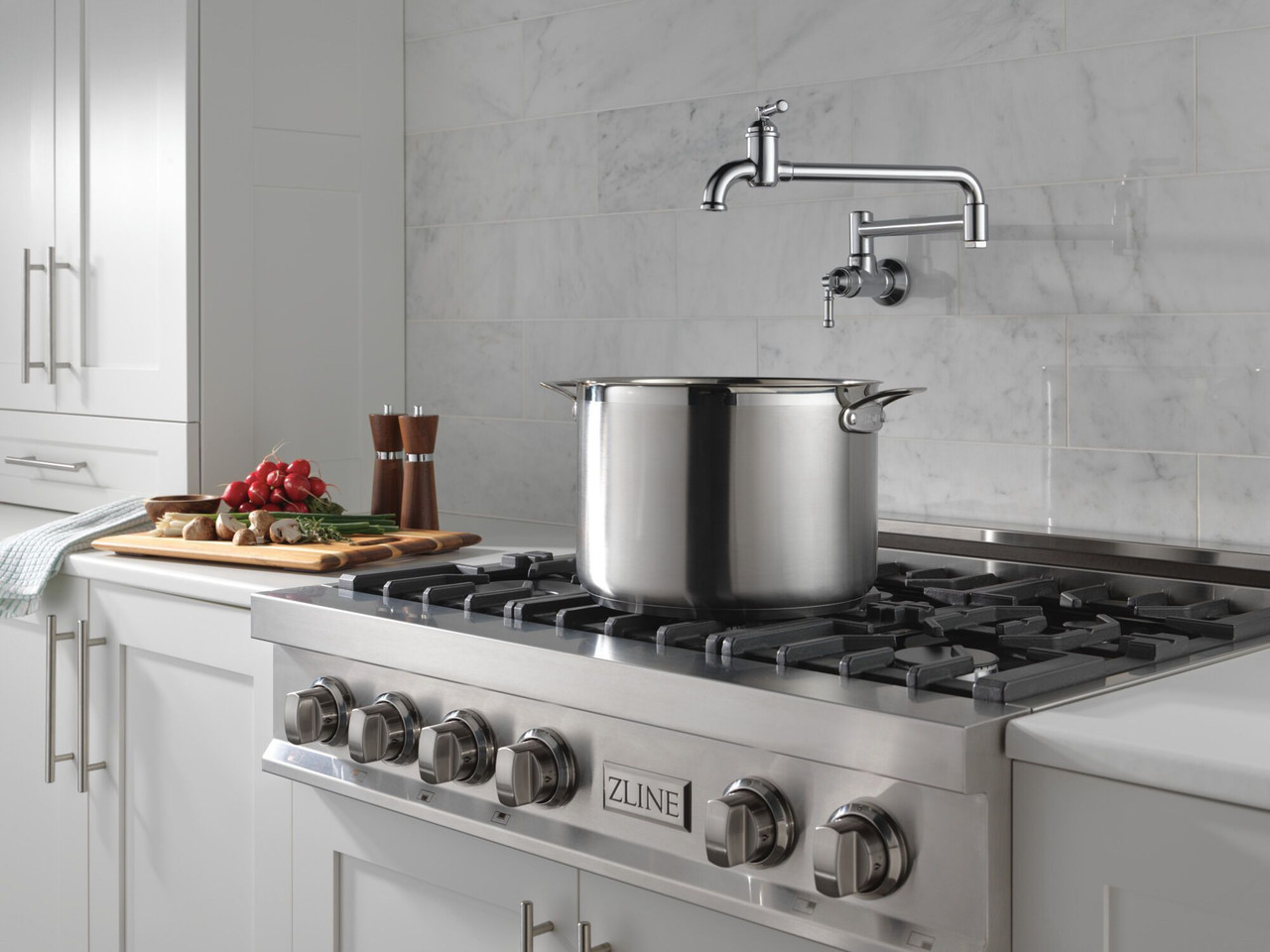 Delta 1190LFL-AR Broderick Wall Mount Pot Filler, Arctic Stainless