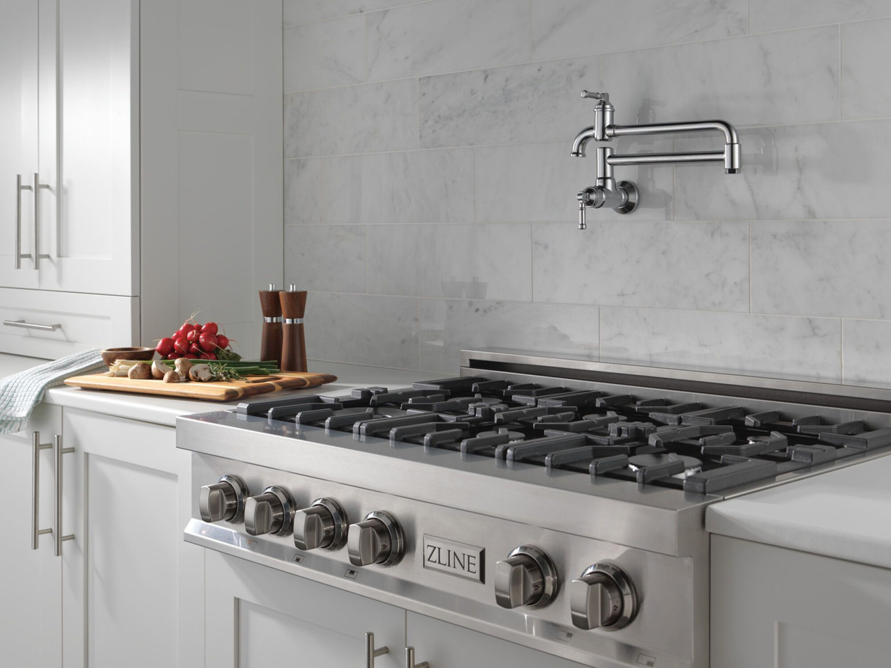 Delta 1190LFL-AR Broderick Wall Mount Pot Filler, Arctic Stainless