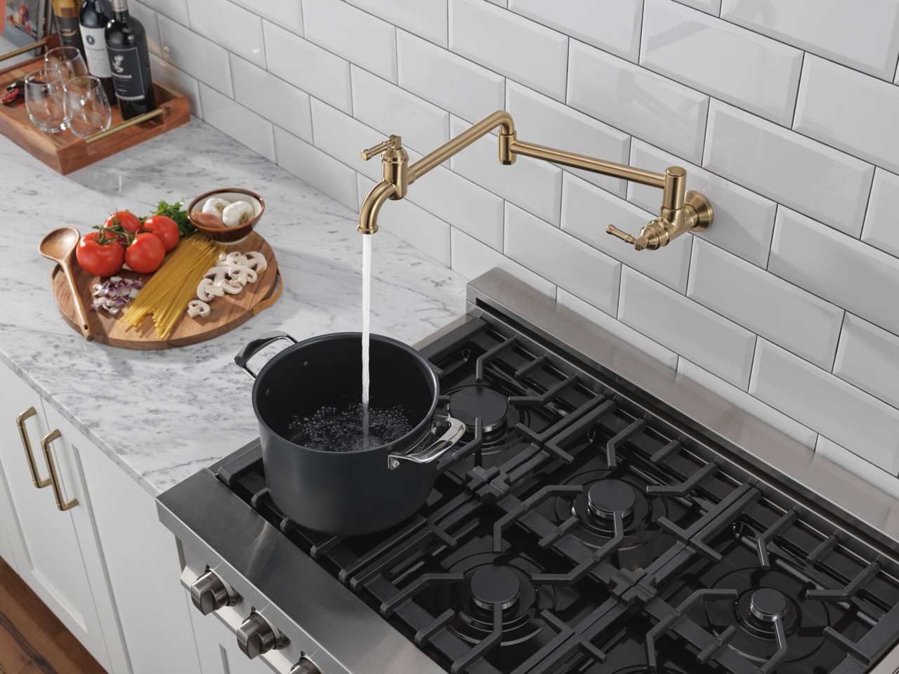Delta 1190LFL-CZ Broderick Wall Mount Pot Filler, Champagne Bronze