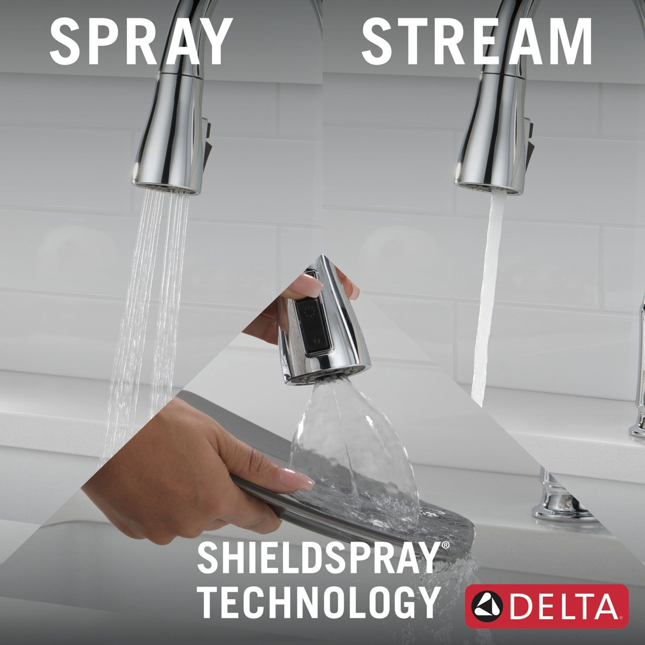 Delta 19877Z-SD-DST Capertee Single Handle Pull Down Kitchen Faucet with Soap Dispenser and ShieldSpray Technology, Chrome