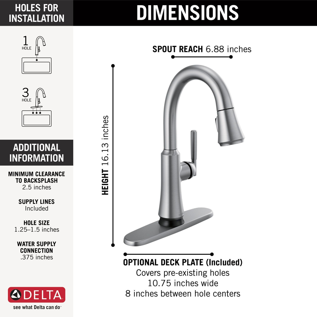 Delta 9979T-AR-DST Coranto Single Handle Pull Down Bar or Prep Faucet with Touch2O Technology, Arctic Stainless