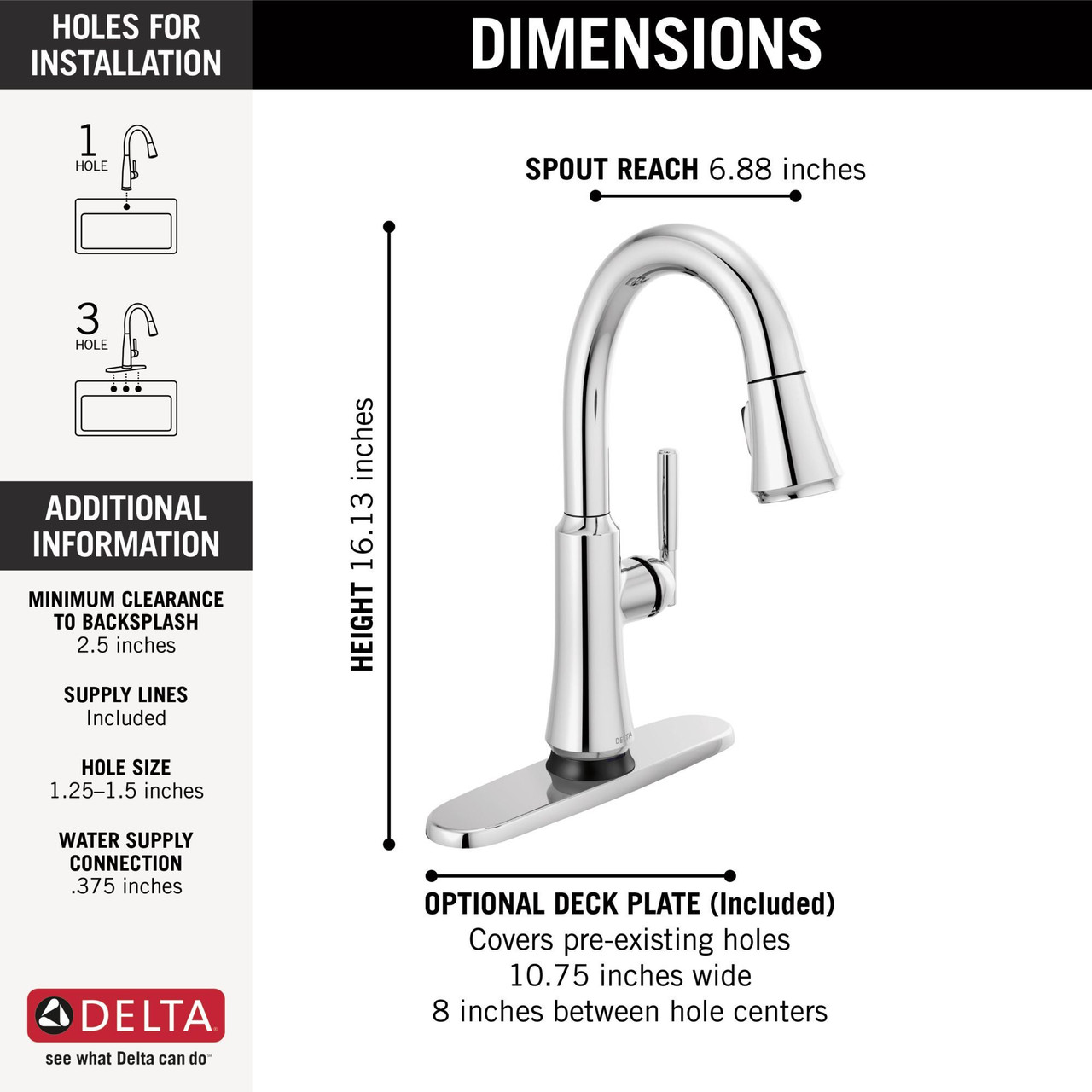 9979T-DST Coranto Single Handle Pull Down Bar or Prep Faucet with Touch2O Technology, Chrome