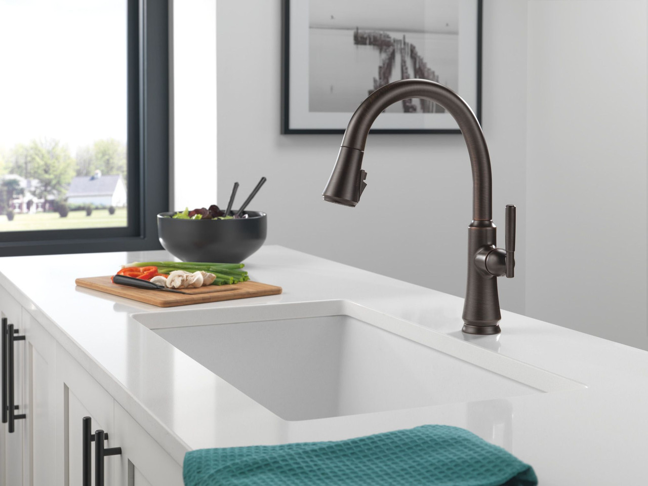 Delta 9179-RB-DST Coranto Single Handle Pull Down Kitchen Faucet, Venetian Bronze
