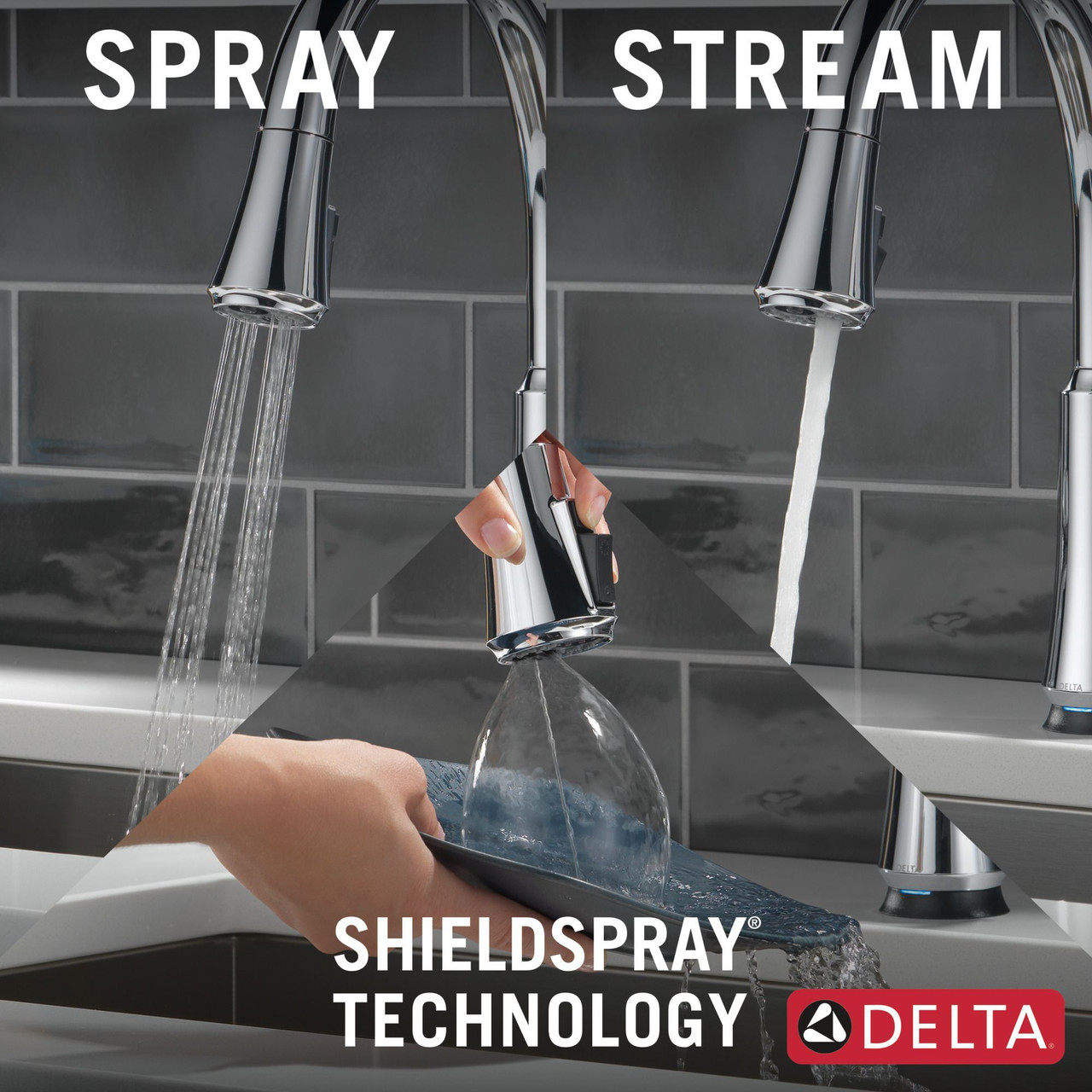 Delta 9179T-DST Coranto Single Handle Pull Down Kitchen Faucet with Touch2O Technology, Chrome