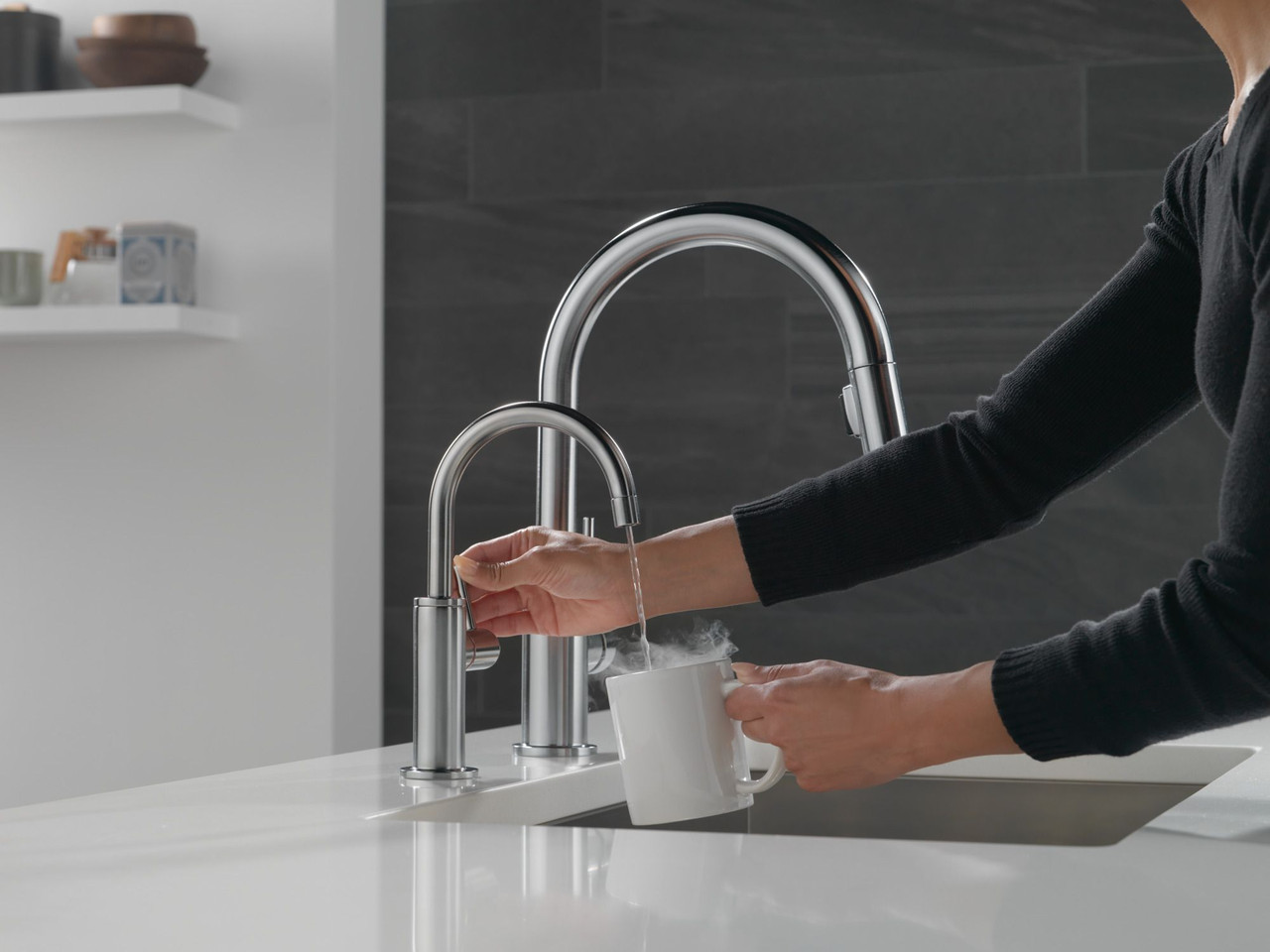 Delta 1930LF-H-AR Other Contemporary Round Instant Hot Water Dispenser, Arctic Stainless