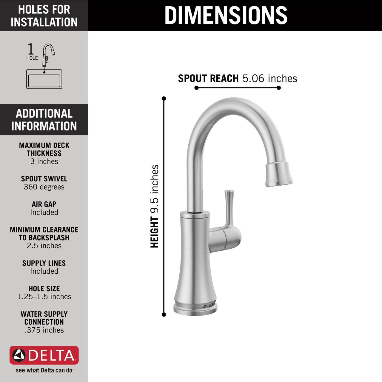 Delta 1920-AR-DST Other Transitional Beverage Faucet, Arctic Stainless