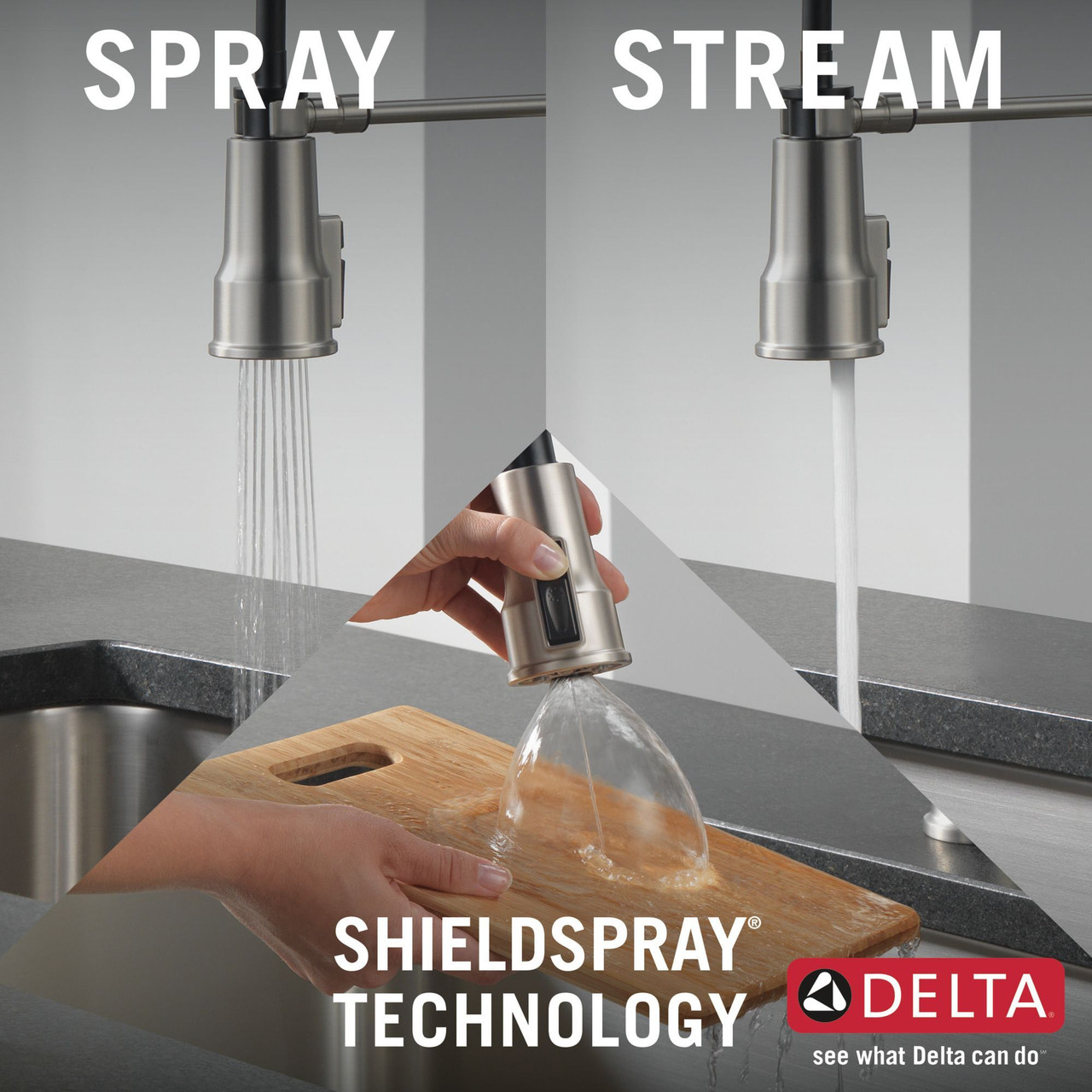 Delta 18804Z-SP-DST Theodora Single Handle Pull Down Spring Kitchen Faucet, Spotshield Stainless