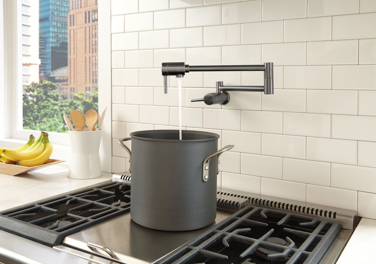 1165LF-KS Other Contemporary Pot Filler, Black Stainless