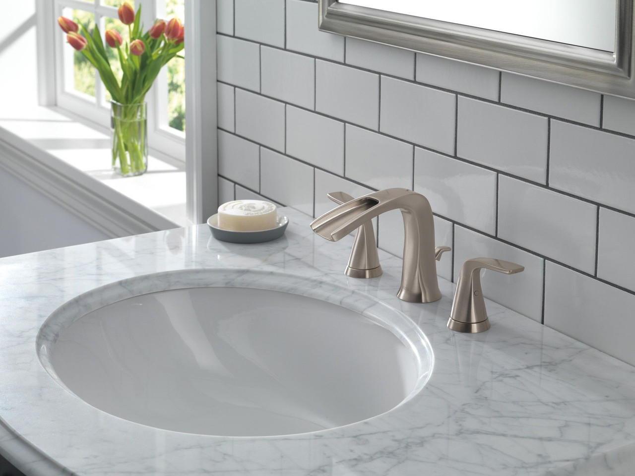 Delta 35724LF-SS-ECO Tolva Two Handle Widespread Bathroom Faucet, Stainless
