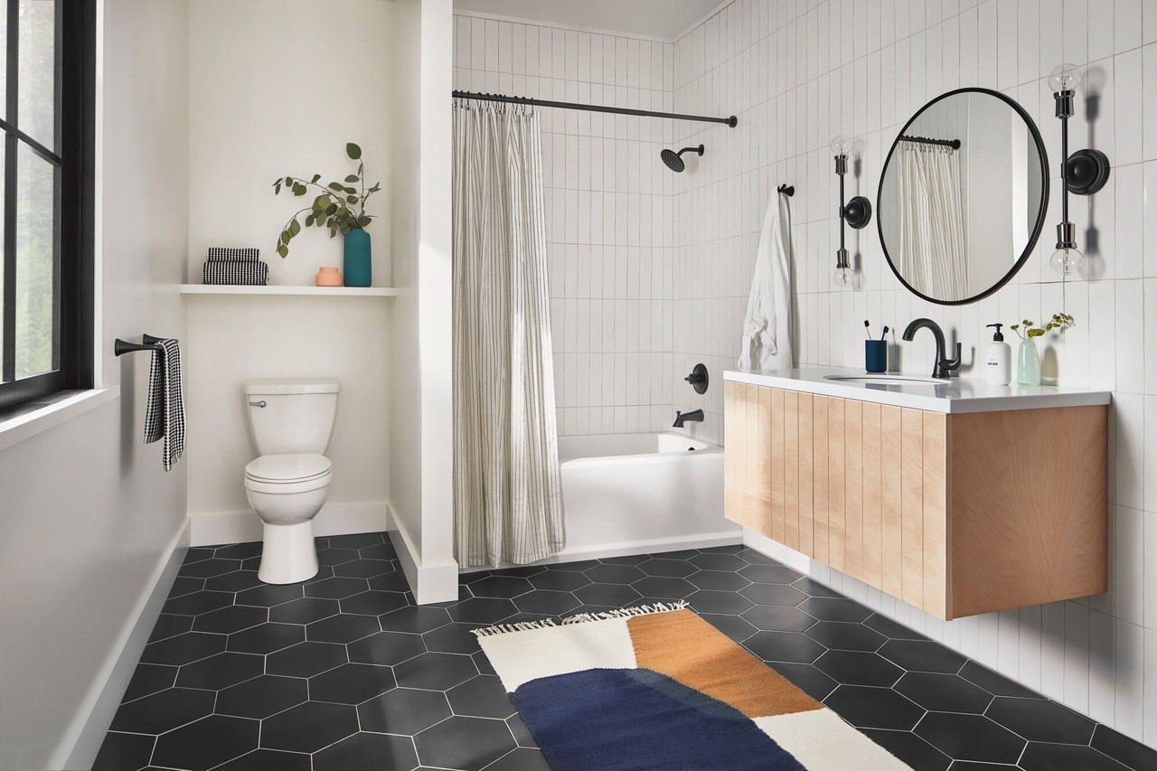 Delta 533LF-BLPDMPU Kayra Single Handle Pull Down Bathroom Faucet, Matte Black