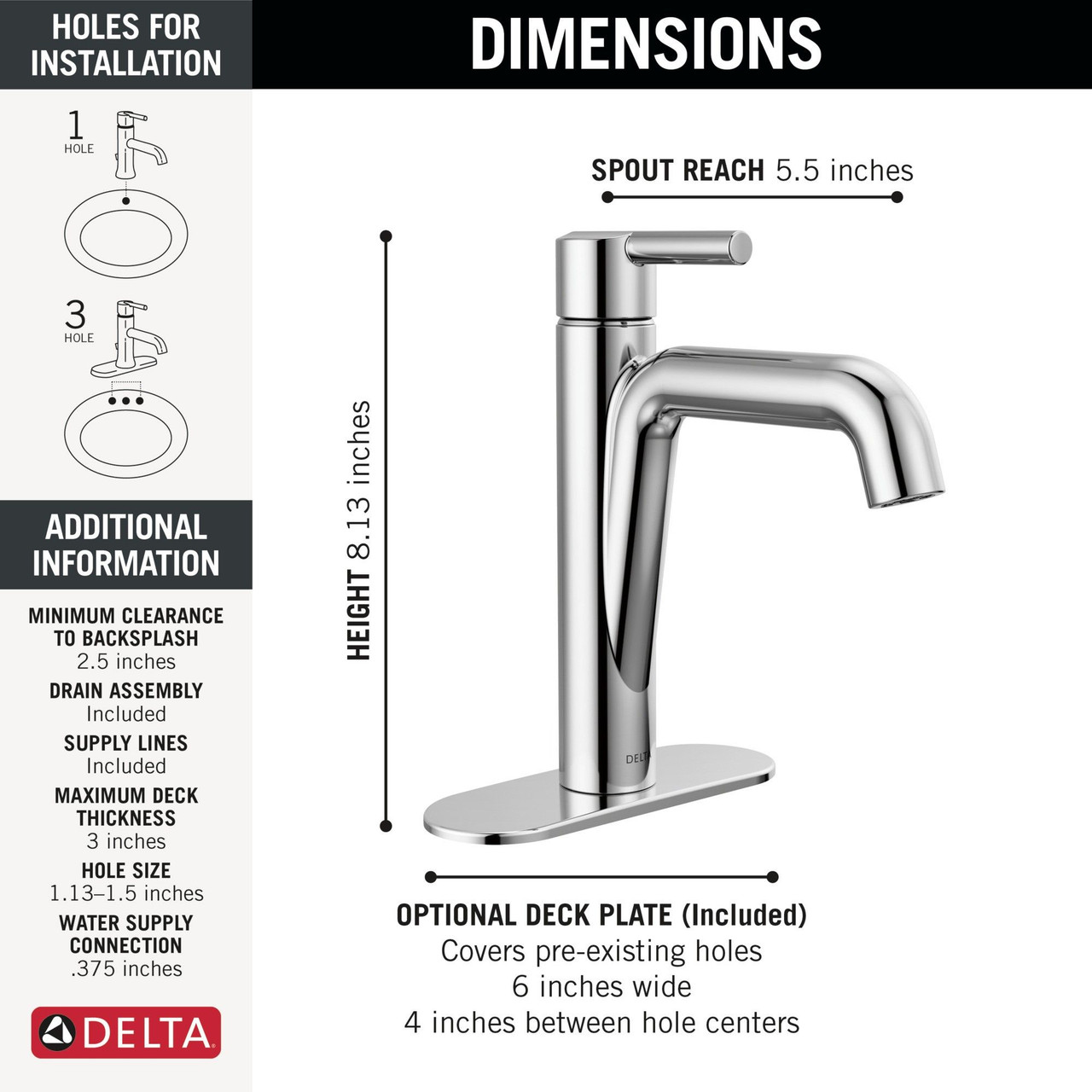 Delta 15849LF Nicoli Single Handle Bathroom Faucet, Chrome