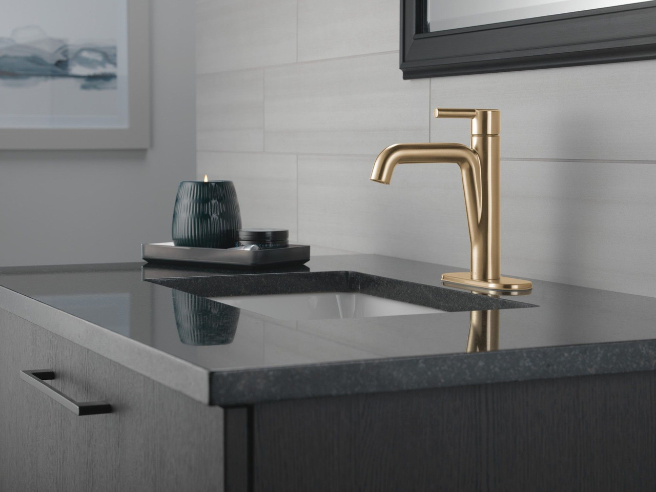 Delta 15849LF-CZ Nicoli Single Handle Bathroom Faucet, Champagne Bronze
