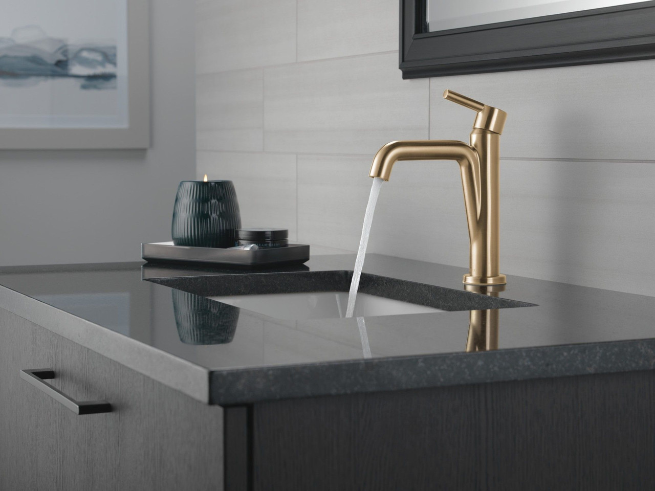 Delta 15849LF-CZ Nicoli Single Handle Bathroom Faucet, Champagne Bronze