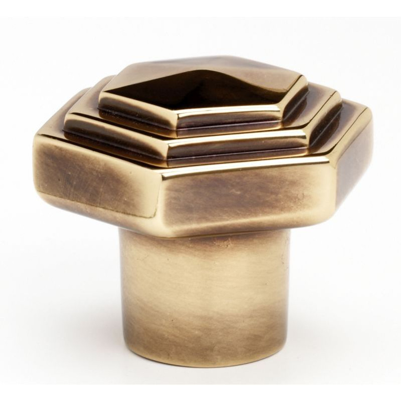 Alno Geometric A1535-PA Knob Transitional 1-1/4-in in Polished Antique