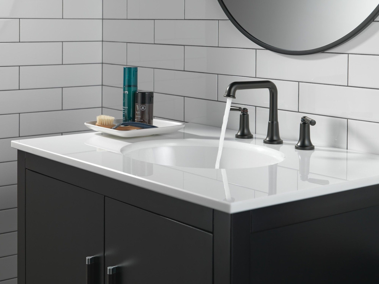 3536-BLMPU-DST SAYLOR Two Handle Widespread Bathroom Faucet, Matte Black
