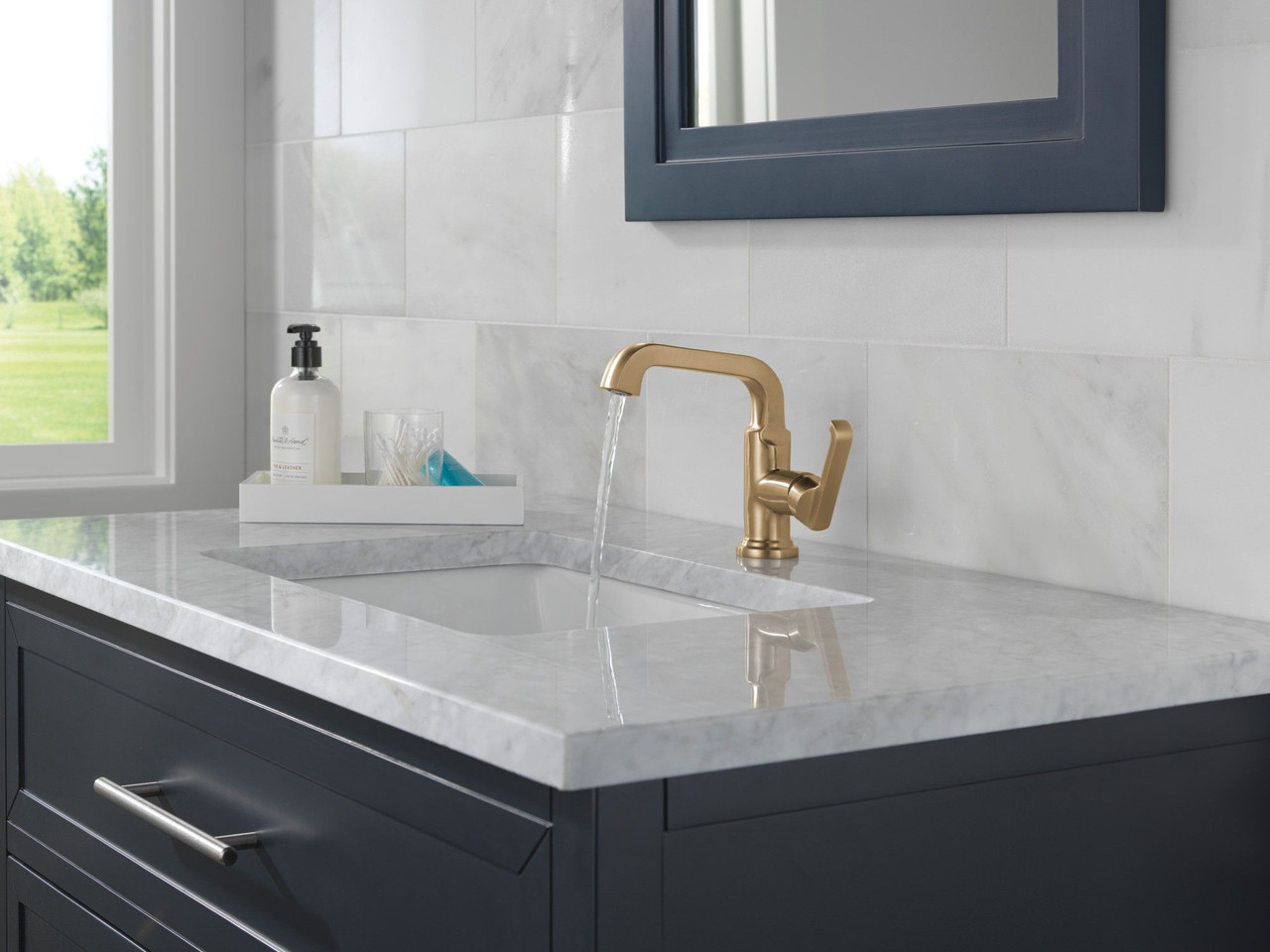 589SH-CZ-PR-DST Tetra Single Handle Bathroom Faucet, Lumicoat Champagne Bronze